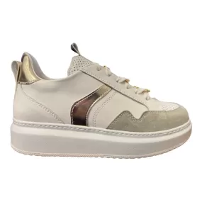 CafèNoir Leather sneakers with chain pasalaccio C1DE1520 W001 white