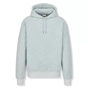 Dior Oblique Towelling Terry Cotton Relaxed Fit Blue Hoodie