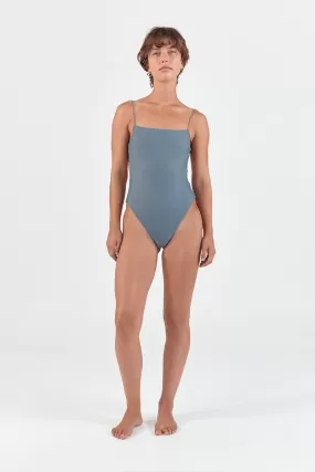 FINE STRAP ONE PIECE-GREY