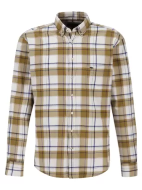 FYNCH HATTON Big Check Shirt/Camel - AW23 SALE