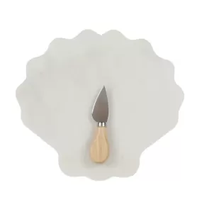 Shell Shaped Marble Board   Knife