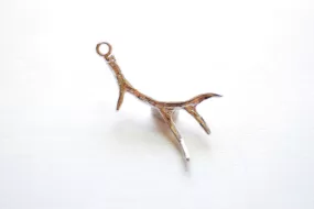 Sterling Silver Deer Antler Charm Pendant- 925 Sterling Silver Antler, Silver Antlers, hunting charm, Nature Charm, Hunting Charm, 248SS